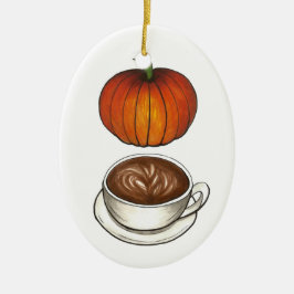 Ornamento De Cerâmica Café Pumpkin Spice Lover no outono no outono