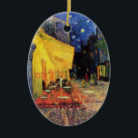 Ornamento De Cerâmica Café Terrace à noite por Vincent van Gogh<br><div class="desc">Café Terrace, no Place du Forum, de Vincent van Gogh, é uma pintura de paisagens arquitetônicas de apos impressionismo de arte. Uma vista exterior de um restaurante com mesas, cadeiras, garçons e jantar em pessoas. Uma bela noite com estrelas no céu em Arles, França. Sobre o artista: Vincent Willem van...</div>