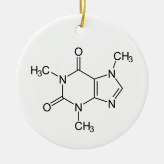 Ornamento De Cerâmica Caffeine Molecule Chemistry Átomos de café