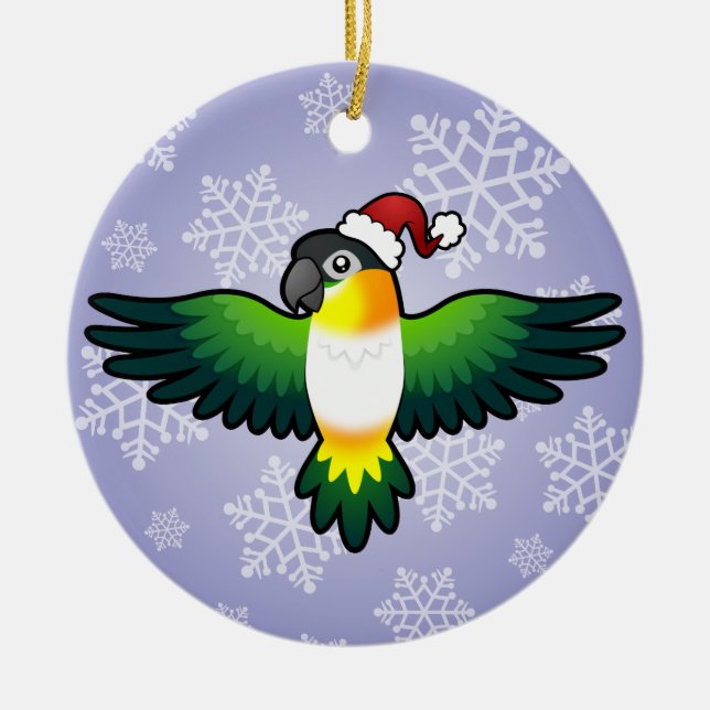 Ornamento De Cerâmica Caique/Lovebird/Pionus/papagaio do Natal (Frente)