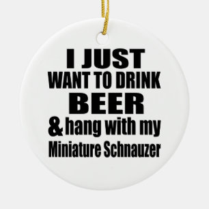 Ornamento De Cerâmica Cair com meu Schnauzer diminuto