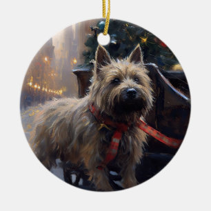 Ornamento De Cerâmica Cairn Terrier Christmas Fesason Season