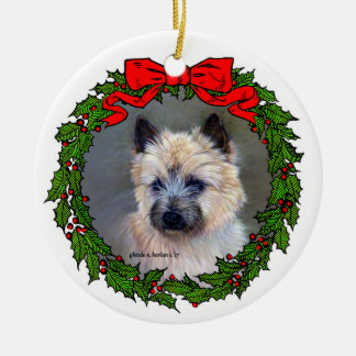 Ornamento De Cerâmica Cairn Terrier Dog Art de Glenda S. Harlan