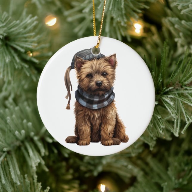 Ornamento De Cerâmica Cairn Terrier Dog Personalizado (Árvore)
