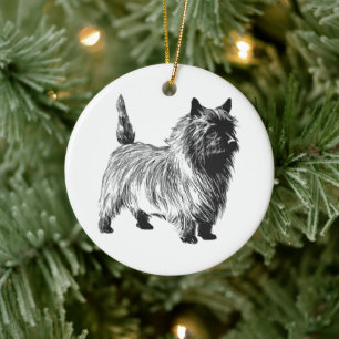 Ornamento De Cerâmica Cairn Terrier - Vintage
