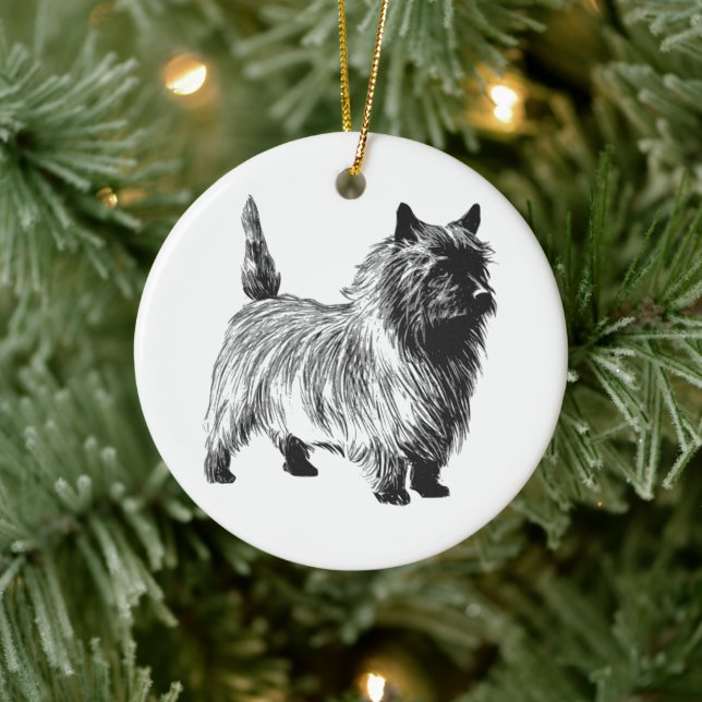 Ornamento De Cerâmica Cairn Terrier - Vintage (Árvore)