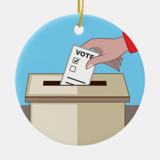 Ornamento De Cerâmica Caixa de votação (Frente)