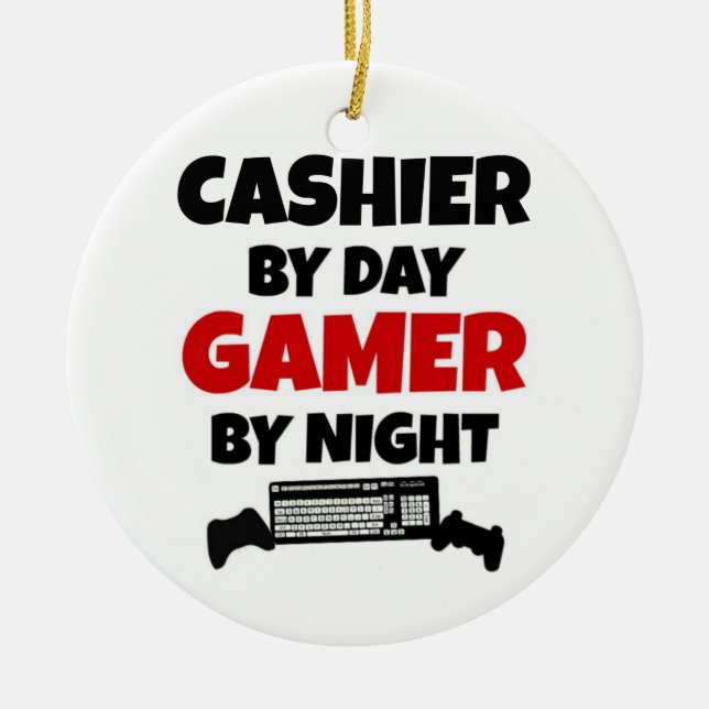 Ornamento De Cerâmica Caixa por Day Gamer by Night (Frente)