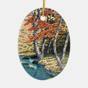 Ornamento De Cerâmica Câlamo Japonês Vermelho do Rio Maple Poster Shin-h