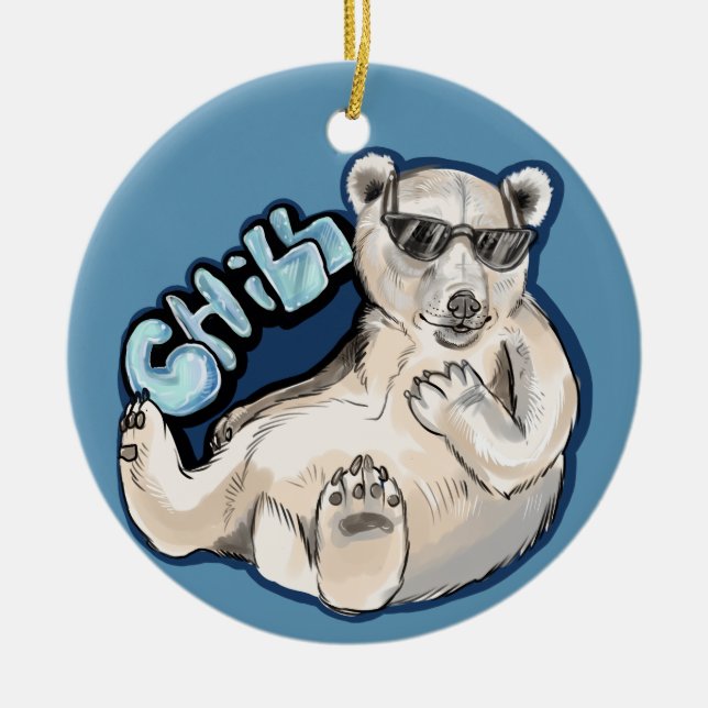 Ornamento De Cerâmica Calar Urso Polar (Frente)