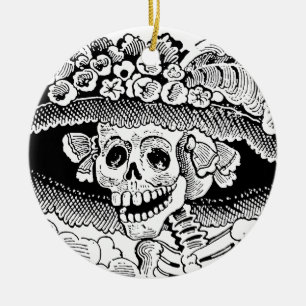 Ornamento De Cerâmica Calavera Garbancera (Catrina) por José Posada