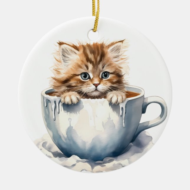 ORNAMENTO DE CERÂMICA CALÇADO DE MESA DE FLUFFY (Frente)