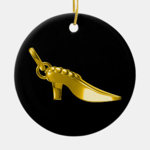 Ornamento De Cerâmica calçado Dourado