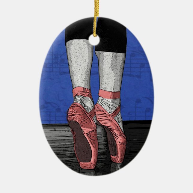 Ornamento De Cerâmica Calçados de Balé Ballerina dançantes (Frente)