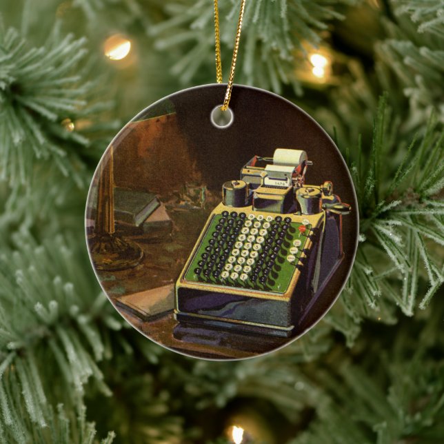 Ornamento De Cerâmica Calculadora Contabilística do Comptomômetro da Vin (Árvore)