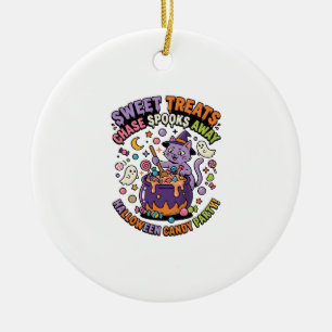 Ornamento De Cerâmica Caldeirão de Doces de Halloween Presentes Assustad