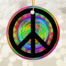 Caleidoscópio Fractal Colorido Símbolo da Paz Pret