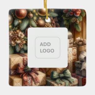 Ornamento De Cerâmica Calendário 2027 Código QR Feriado Logotipo Empresa