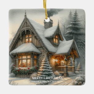 Ornamento De Cerâmica Calendário 2027 Cottagecore Negócios de Natal