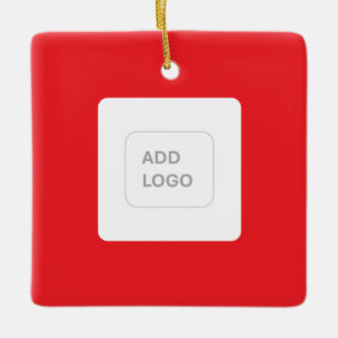 Ornamento De Cerâmica Calendário 2027 Logotipo Empresarial Código QR Ver