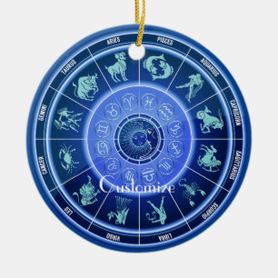 Ornamento De Cerâmica Calendário de Astrologia de Sinal Sun Zodiac Thund