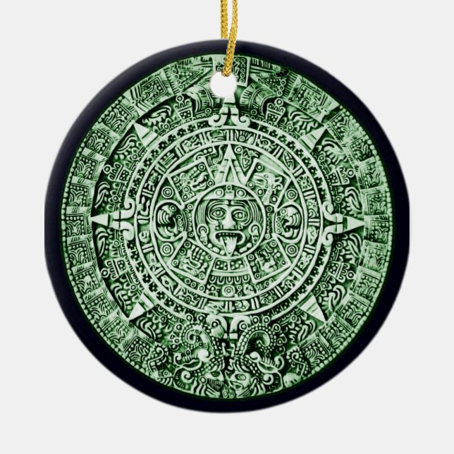 Ornamento De Cerâmica calendário maia (Frente)