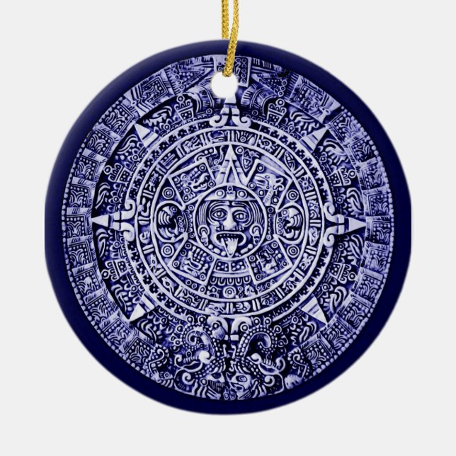 Ornamento De Cerâmica calendário maia (Frente)