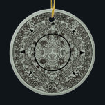 Ornamento De Cerâmica Calendário maia 1 do Aztec Sun Stone do México<br><div class="desc">Design de espiritual por EDDA Fröhlich / EDDArt | Calendário Maia do Aztec Sun Stone mexicano em estilo verde. | Você perde outras cores ou produtos com este design? Sinta-se livre para entrar em contato comigo: contact@eddart.de ou veja aqui: www.zazzle.com/store/eddartshop | ESPALHE SUA MENSAGEM MAYAN!</div>