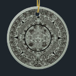 Ornamento De Cerâmica Calendário maia 1 do Aztec Sun Stone do México<br><div class="desc">Design de espiritual por EDDA Fröhlich / EDDArt | Calendário Maia do Aztec Sun Stone mexicano em estilo verde. | Você perde outras cores ou produtos com este design? Sinta-se livre para entrar em contato comigo: contact@eddart.de ou veja aqui: www.zazzle.com/store/eddartshop | ESPALHE SUA MENSAGEM MAYAN!</div>