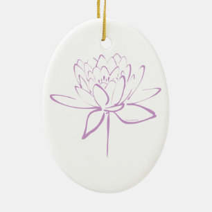 Ornamento De Cerâmica Caligrafia de Lotus (lavanda)