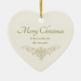 Ornamento De Cerâmica Caligrafia Elegante de Natal Caligrafia de Vintage