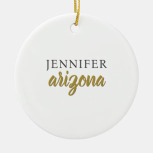 Ornamento De Cerâmica Caligrafia Elegante Simples Adicionar Nome Próprio