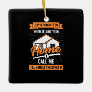 Ornamento De Cerâmica Call Me When Selling Your Home