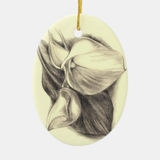 Ornamento De Cerâmica Calla Lily Drawing