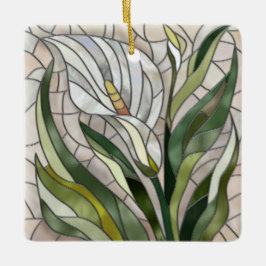 Ornamento De Cerâmica Calla Lily Mosaic Art