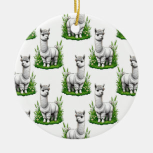Ornamento De Cerâmica Camel llama Alpaca Pattern Design