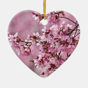 Ornamento De Cerâmica Camélias Sakura Camadas Rosa Pastel