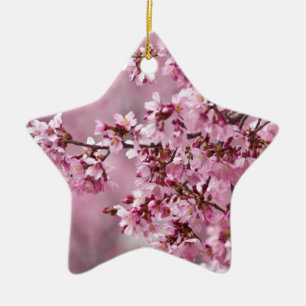 Ornamento De Cerâmica Camélias Sakura Camadas Rosa Pastel