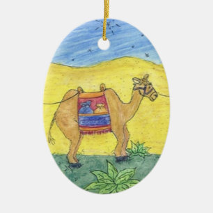 Ornamento De Cerâmica Camelos Coloridos
