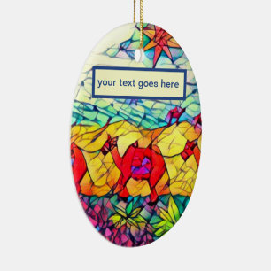 Ornamento De Cerâmica Camelos, presentes e três sábios personalizáveis