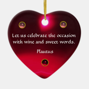 Ornamento De Cerâmica CAMEO ANTIGO, coração da SENHORA COM UVA VINHO