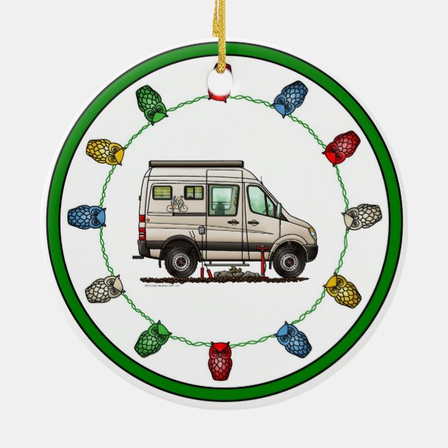 Ornamento De Cerâmica Câmera feliz Sprinter Camper Van RV (Traseira)