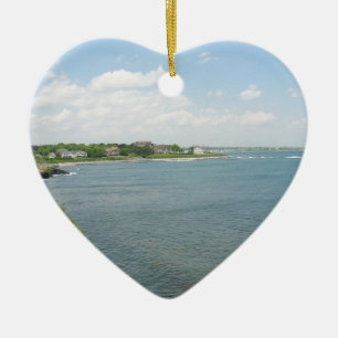 Ornamento De Cerâmica Caminhada Newport Rhode do penhasco - ilha