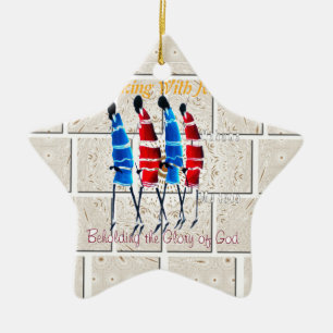 Ornamento De Cerâmica Caminhando com Jesus Hakuna Matata Inspirou Beauti