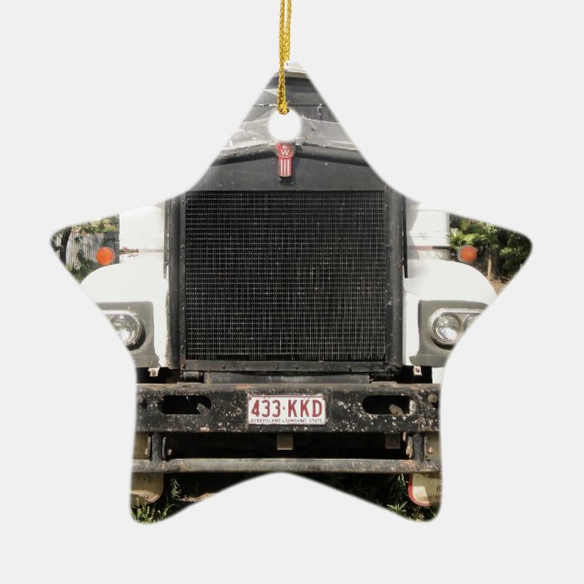 Ornamento De Cerâmica Caminhão clássico de Kenworth (Frente)