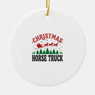Ornamento De Cerâmica Caminhão de Cavalo de Natal Design de Trenó do Pap