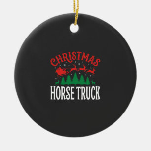 Ornamento De Cerâmica Caminhão de Cavalos de Natal do Papai Noel Trenó