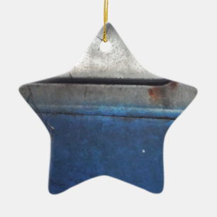 Ornamento De Cerâmica Caminhão de colheita branco e azul