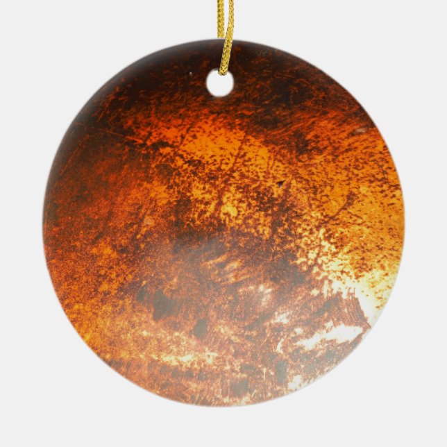 Ornamento De Cerâmica Caminhão de colheita Orange & red Junk Yard (Frente)