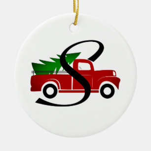 Ornamento De Cerâmica Caminhão de Natal